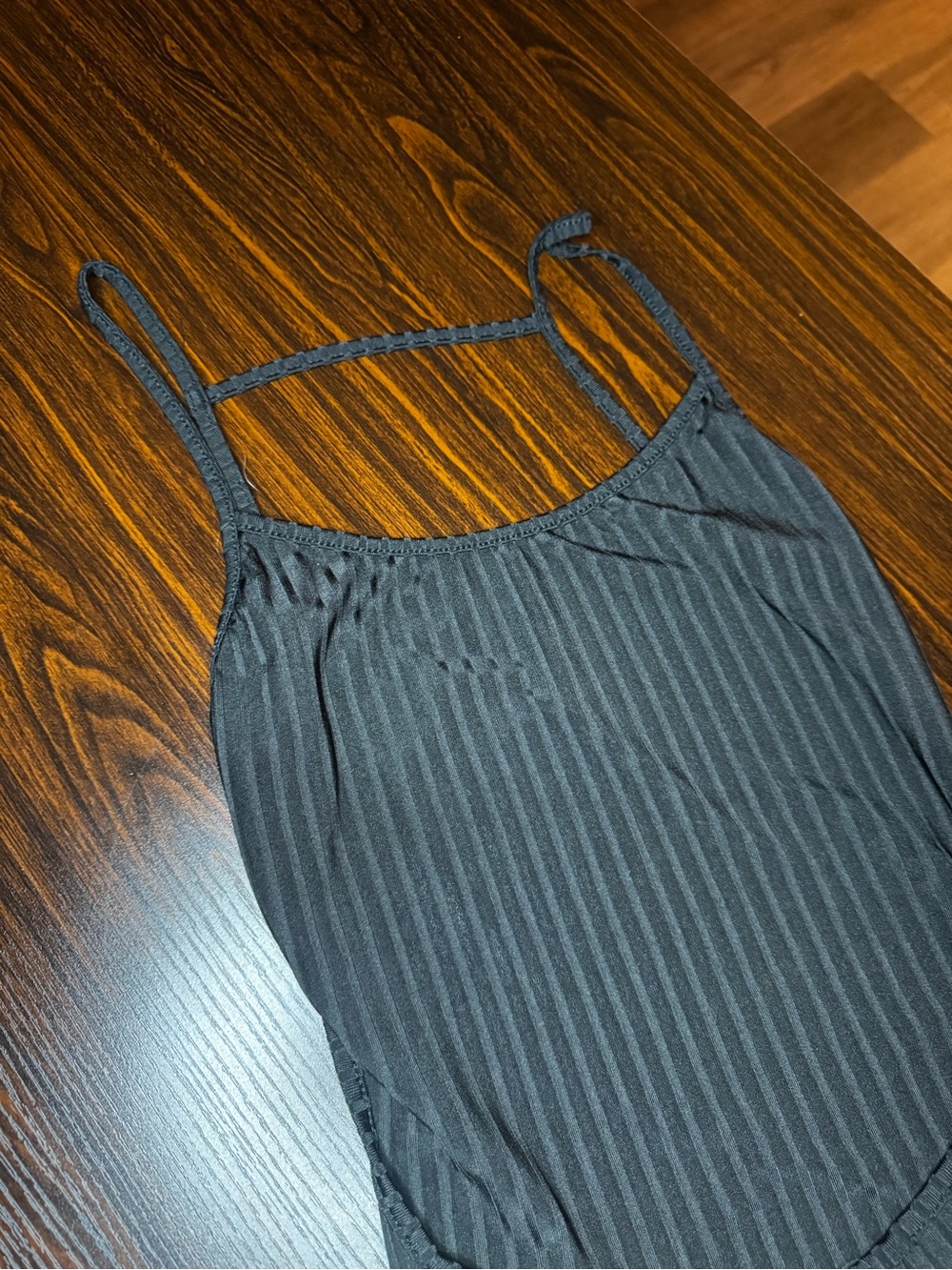 Women's Black Ribbed Cami with Adjustable Straps